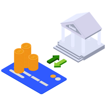 Processo de transferência bancária  Ilustração