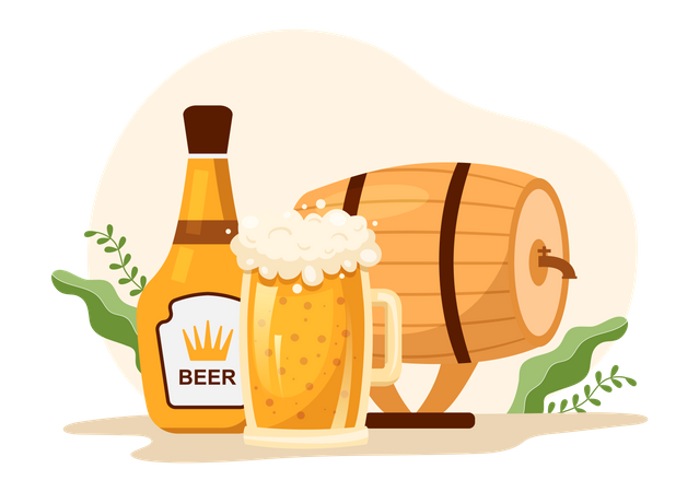 Processus de fabrication de la bière  Illustration