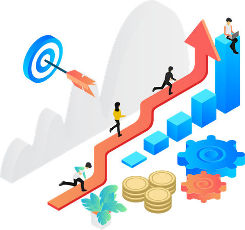 Processus de réussite commerciale  Illustration