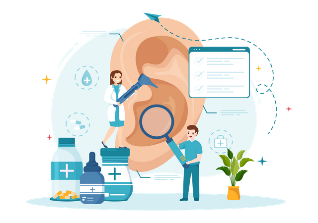 Processus de traitement en oto-rhino-laryngologie  Illustration