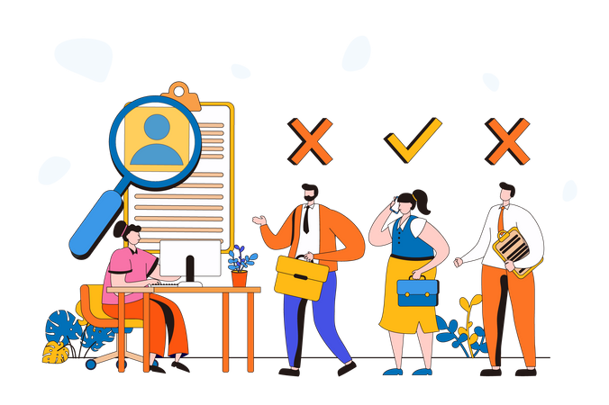 Processus d'embauche des employés  Illustration