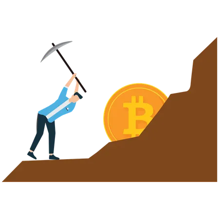 Processus d'extraction de Bitcoin – Extraction d'or numérique  Illustration