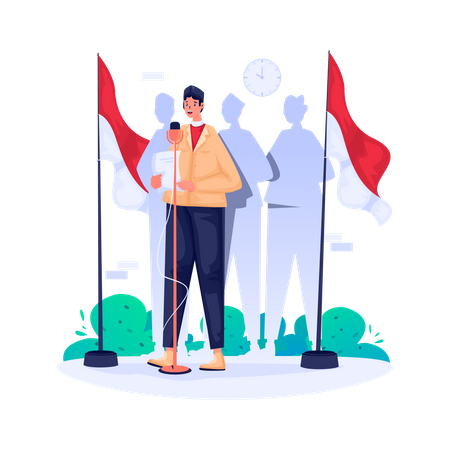 Proclamation of Indonesian independence day  Illustration