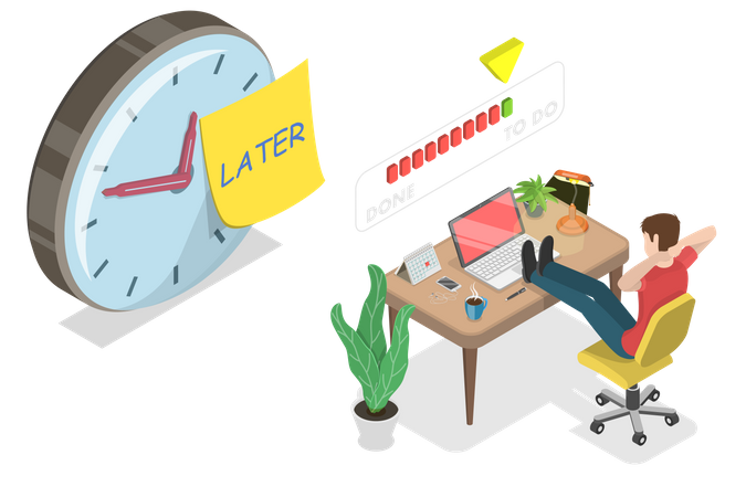 Procrastination at Work  イラスト