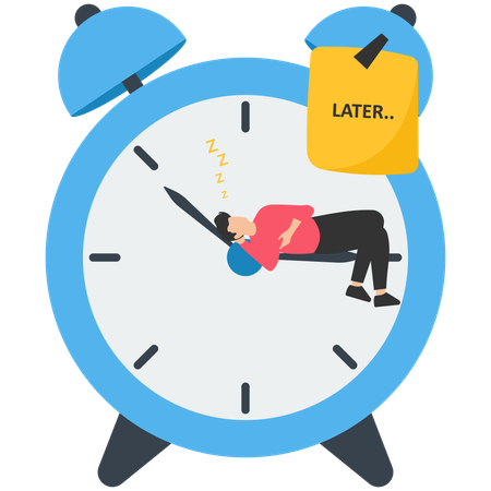 Procrastination do it later  Illustration