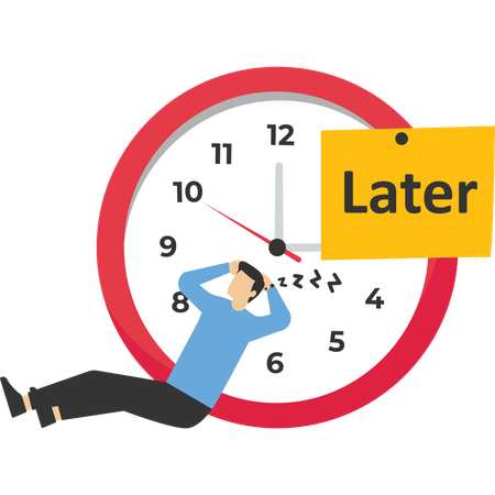 Procrastination do it later  Illustration