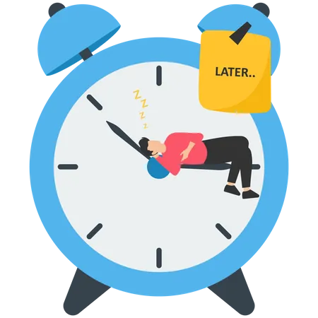 Procrastination do it later  Illustration