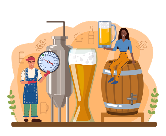 Produção de Cerveja  Ilustração