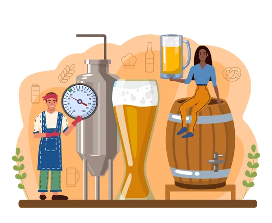 Produção de Cerveja  Ilustração