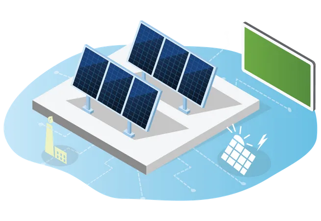 Produção de energia solar  Ilustração