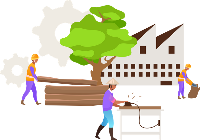Produção de madeira nobre  Ilustração