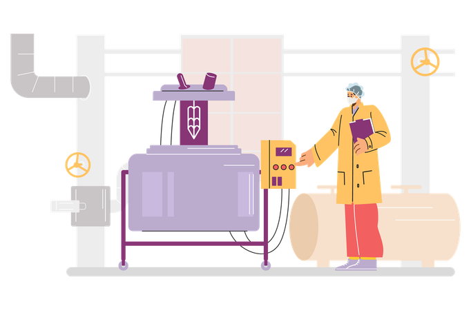 Produção de produtos para cuidados com a pele  Ilustração