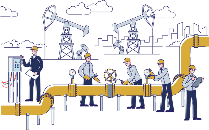 Produção e Indústria de Petróleo  Ilustração