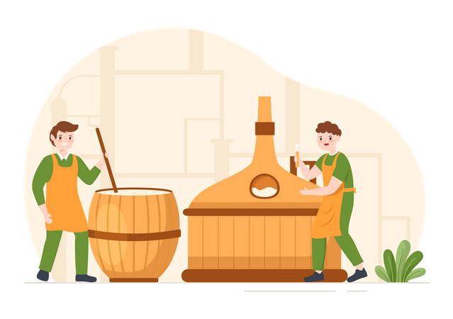 Producción de cerveza artesanal  Ilustración
