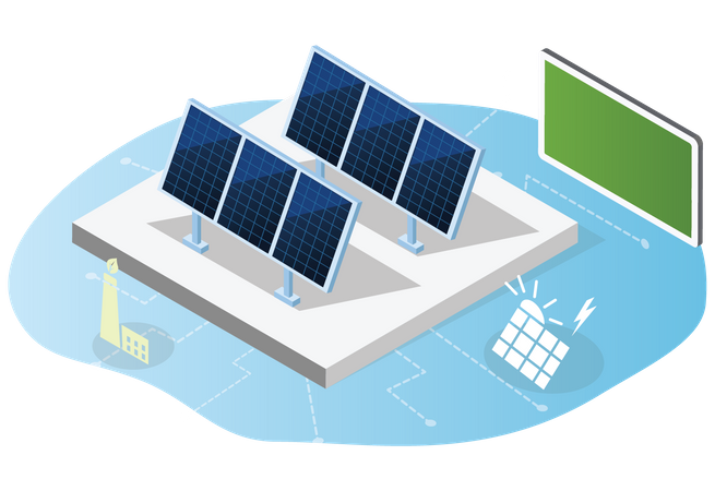 Producción de energía solar  Ilustración