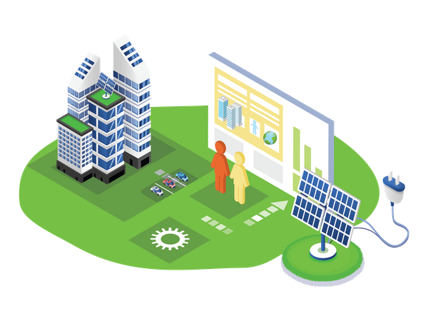 Producción de energía solar  Ilustración