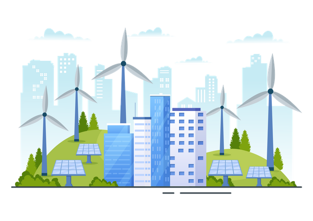 Producción de energía verde  Ilustración
