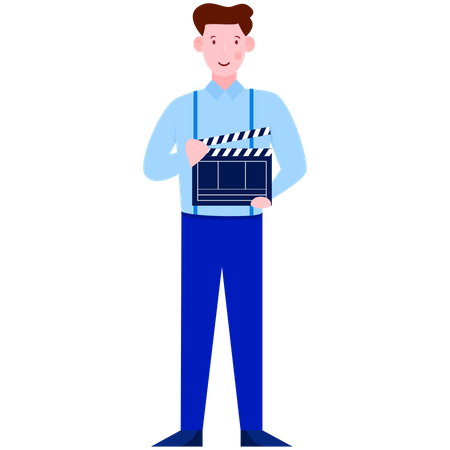 Producer Holding clapperboard  Illustration