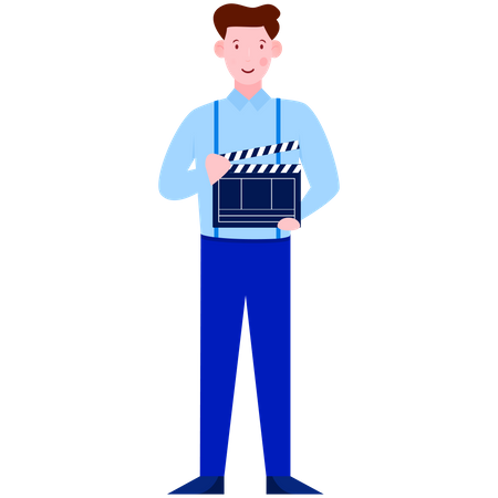 Producer Holding clapperboard  Illustration