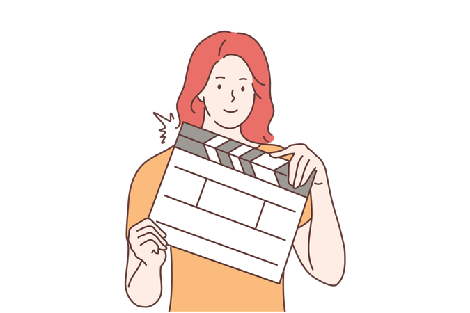 Producer is holding clapperboard  Illustration