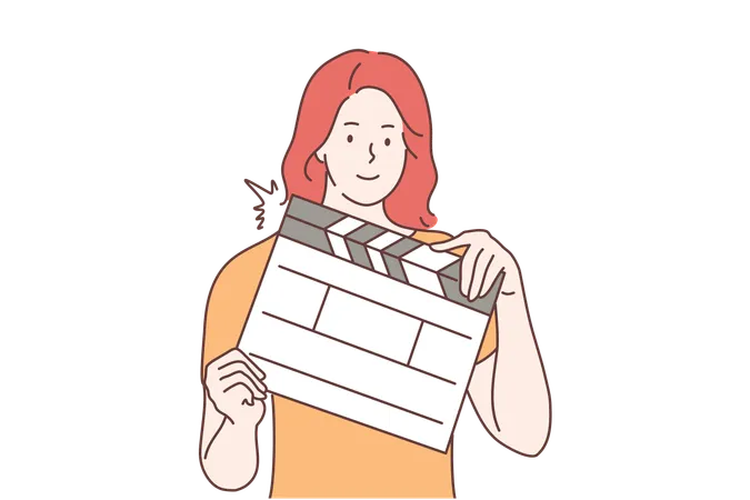 Producer is holding clapperboard  Illustration