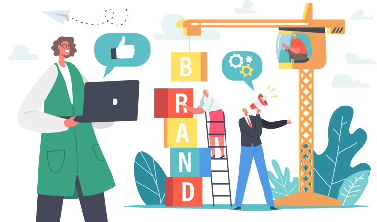 Product brand building  Illustration