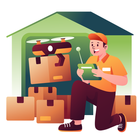 Product delivery from warehouse  Illustration