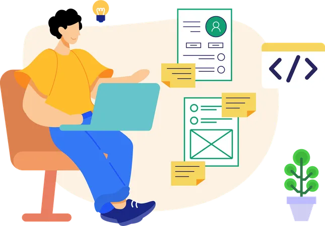 Product Design Flat Illustration In This Design You Can See How Technology Connect To Each Other Each File Comes With A Project In Which You Can Easily Change Colors And More Illustration