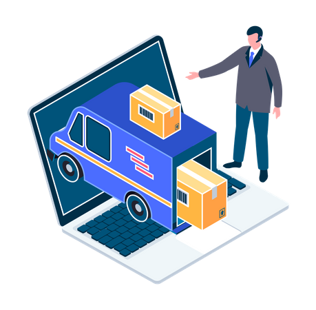 Product out for delivery  Illustration