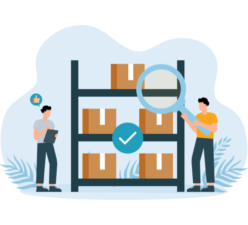 Product Quality analyzed by delivery man  Illustration