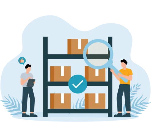 Product Quality analyzed by delivery man  Illustration