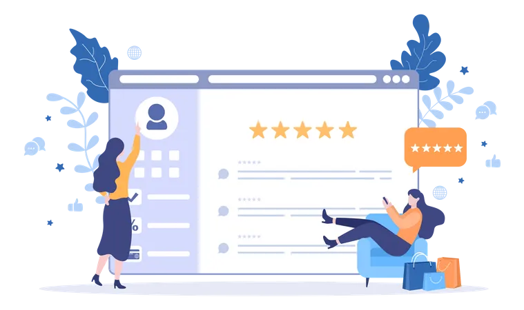 Review Vector Illustration Customer Giving Star With Good Or Bad Rate From Feedback Testimonial Notification And User Experience Concept 일러스트레이션