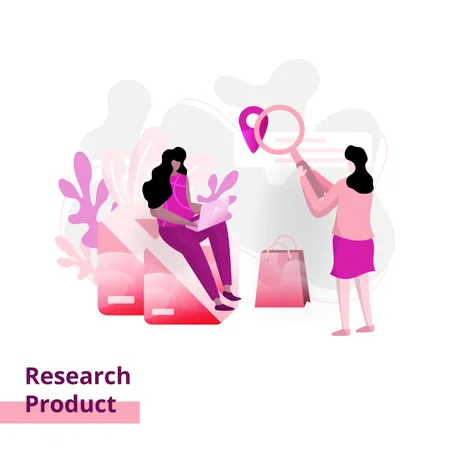 Landing Product Research Page The Concept Of Women In Discussion Can Be Used For Landing Pages Web UI Banners Templates Backgrounds Flayer Posters Illustration