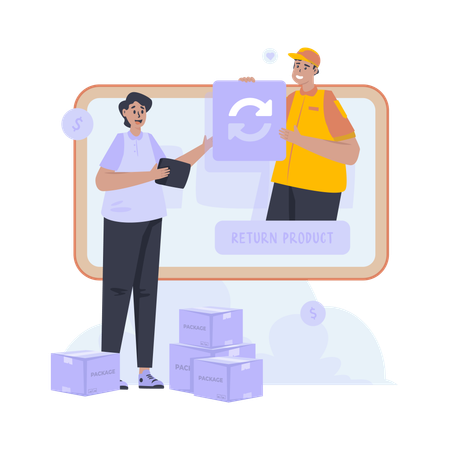 Product return service  Illustration