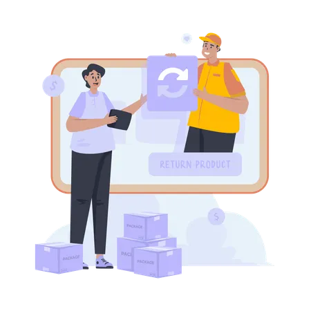 Product return service  Illustration