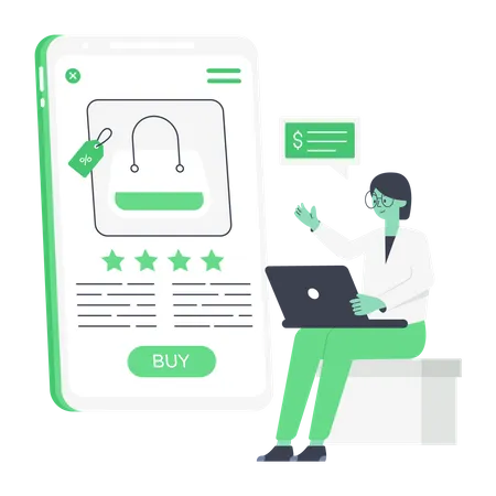 A Visually Appealing Flat Illustration Of Product Reviews Illustration