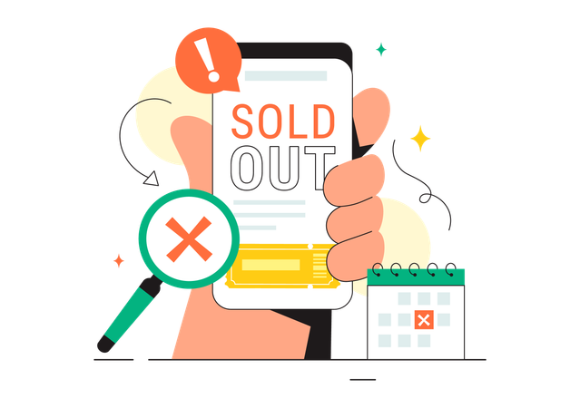 Product sold out message  Illustration