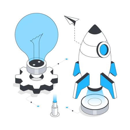 Product Startup Technology  Illustration