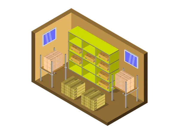 Product stored in warehouse  Illustration