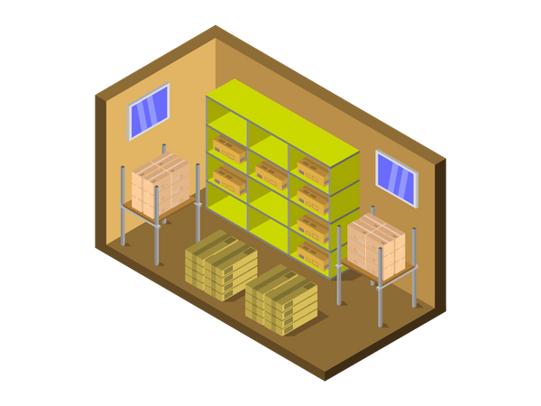 Product stored in warehouse  Illustration