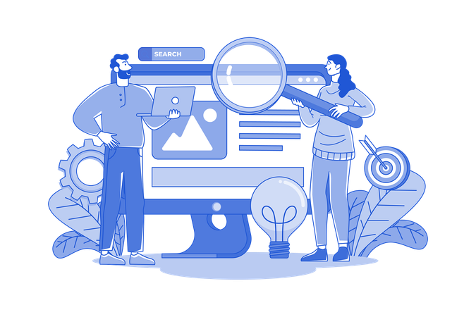 Product Team Searching Engine Optimization  Illustration