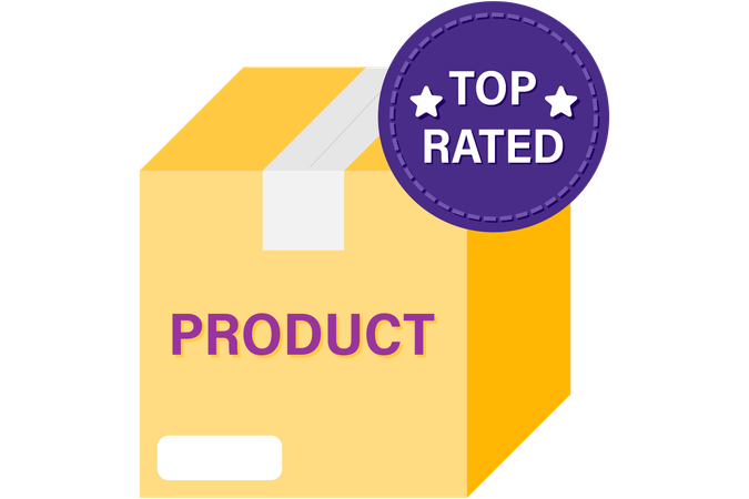 Product with top rated badge  Illustration