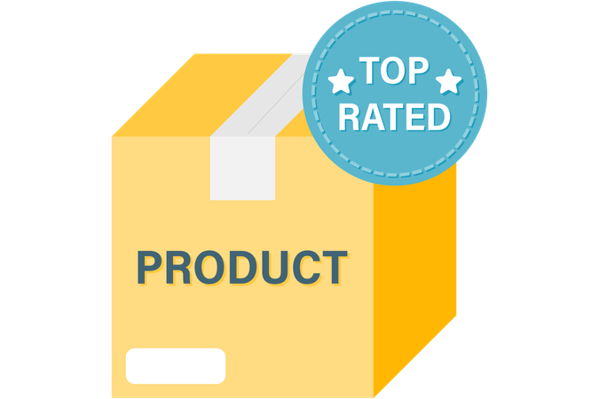 Product with top rated badge  Illustration