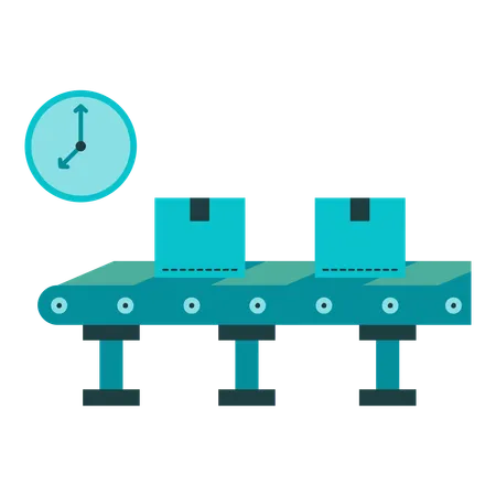 Production Conveyor Belt  Illustration