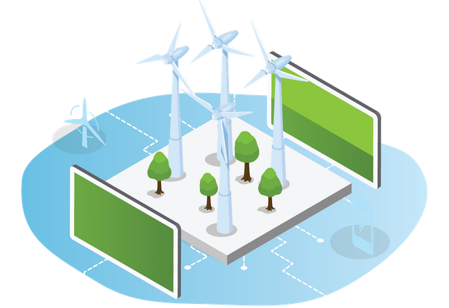 Production d'énergie éolienne  Illustration