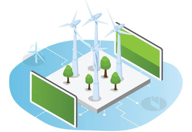 Production d'énergie éolienne  Illustration