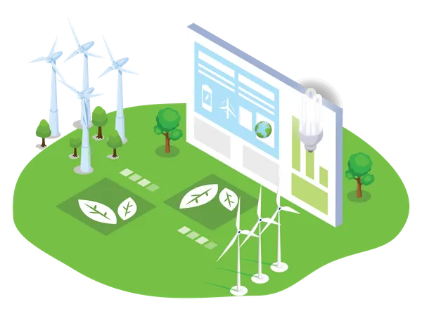 Production d'énergie éolienne  Illustration