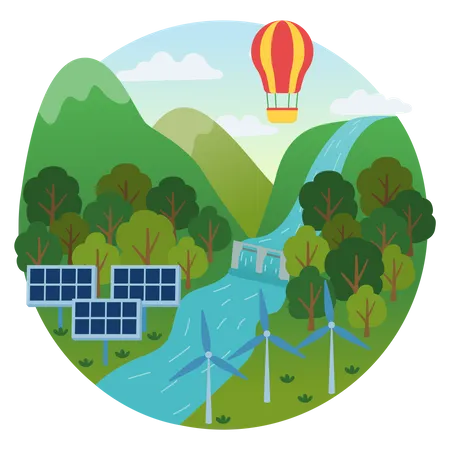 Production d'énergie renouvelable  Illustration
