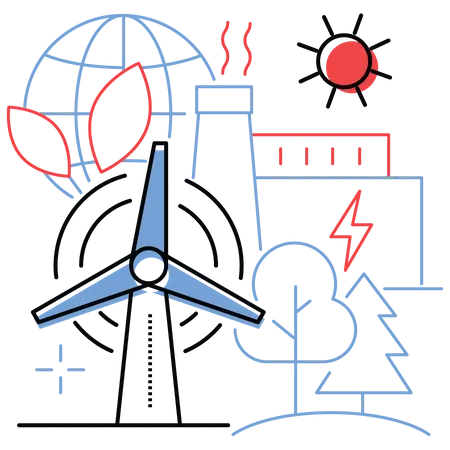 Production d'énergie renouvelable  Illustration