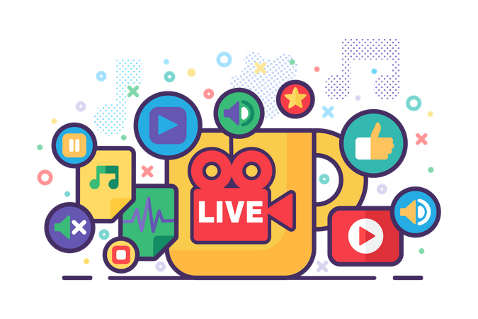 Production de flux en direct  Illustration